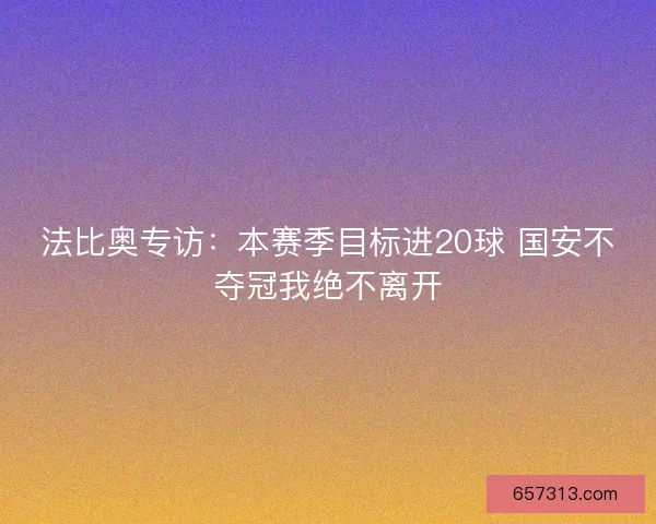 法比奥专访：本赛季目标进20球 国安不夺冠我绝不离开